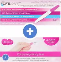 Vroege Zwangerschapstest [2 stuks] + Ovulatietesten [5 stuks] - Lifecare | Ovulatie | Testen | Baby | Zwanger |