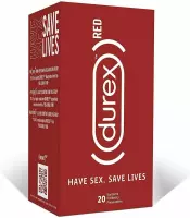 Durex RED condooms met ideale pasvorm Heb seks, red levens - doe goed bij elke aankoop 20-pak (1 x 20 stuks)