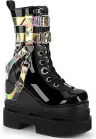 Demonia Plateau Laarzen -38 Shoes- ETERNAL-115 US 8 Zwart/Multicolours