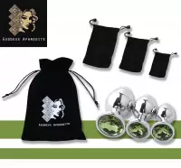 Goddess Aphrodite metalen buttplug set voor mannen en vrouwen - anal buttplugs - fluwele opbergzakjes - groen