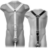 LEATHER BODY | Leather Body Harness Men White