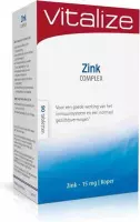 Vitalize Zink 15 mg 90 tabletten - Goed voor skelet, haar, huid & nagels - Bevat de juiste dosering zink 15 mg per tablet
