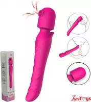 TipsToys Vibrators Wand Massage Zuig Klop functie - Seksspeeltjes Vrouwen Roze