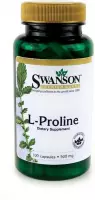 Swanson Health L-Proline 500 MG - Vitamines / Proline - 500 MG - 100 Capsules - 1 Potje