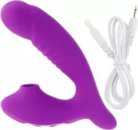 Happy Tears | Clitoris zuiger Met Vibrator | Realistische vibrator | Clitoriszuiger | Clitoris stimulator | GSpot Massage | Dildo | Zuiger  | Seksspeeltje Voor Koppels | Paars