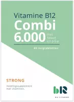 B12 Vitamins - B12 Combi 6.000 met Folaat en P-5-P - 60 tabletten - Vitamine B12 methylcobalamine, adenosylcobalamine, actief foliumzuur, actieve vitamine B6 - B12 Combi - vegan - voedingssup