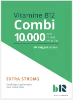 B12 Vitamins - B12 Combi 10.000 met Folaat en P-5-P - 60 tabletten - Vitamine B12 methylcobalamine, adenosylcobalamine, actief foliumzuur, actieve vitamine B6 - B12 Combi - vegan -