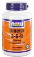 Now Foods - Omega 3-6-9 - Combinatie van 5 Plantaardige Oliën - 1000 mg - 100 Softgels