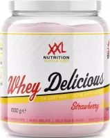 XXL Nutrition - Whey Delicious - Wei-eiwitpoeder met BCAA & Glutamine, Proteïne poeder, Eiwit shake, Whey Protein - Aardbei Banaan - 450 gram