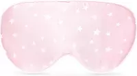 Navaris oogmasker van 100% zijde - Superzacht slaapmasker van natuurlijk zijde - Met verstelbaar bandje - Roze met sterren