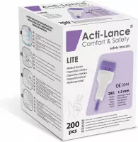 Acti-Lance veiligheidslancetten Lite 28G  1.5mm (200 stuks)