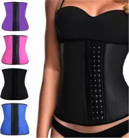 Latex waist trainer - Stalen baleinen - Zwart - 5XL - XXXXXL