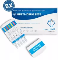 Telano Multidrugstest 10 - Urine Drugstest test op 10 soorten Drugs - 5 stuks