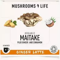 Mushrooms4Life / Biologische maitake ginger latte - 10 zakjes