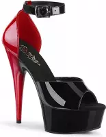 Pleaser Hoge hakken -36 Shoes- DELIGHT-617 Zwart/Rood