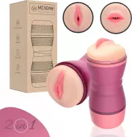 ME'ADAM - Masturbator - 2-1 Deepthroat & Pussy - Blowjob - Pocket Pussy en Mond - Sex Toy voor Mannen - 20 cm doublefun - masturbator voor mannen