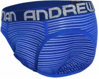Andrew Christian Sheer Stripe Brief w/ Almost Naked Blue - MAAT L - Heren Ondergoeds (erotisch) - Slip voor Mans (erotisch) - Mannen Mannen Slip