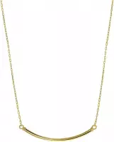 Lucardi - Geelgouden ketting met hanger bar