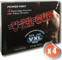 V-XL – Erectie Bevorderend Kauwgom met Snelle Werking Zonder Suiker Effectief en Snelle Opname – 4 Stuks