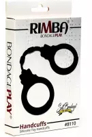 Rimba Bondage Play Politie handboeien van siliconen - zwart