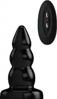 Buttplug - Rubber Vibrating - 5 Inch - Model 6 - Black