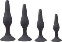 Buttplug vrouw - Buttplug Set speciaal voor vrouwen - 4 verschillende lengtes - Zwart
