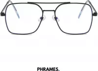 PHRAMES® - Hector Metal Black – Beeldschermbril – Computerbril - Blauw Licht Filter Bril - Blauw Licht Bril – Gamebril – Unisex - UV400 - Voorkomt Hoofdpijn en Vermoeidheid