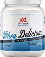 XXL Nutrition - Whey Delicious - Wei-eiwitpoeder met BCAA & Glutamine, Proteïne poeder, Eiwit shake, Whey Protein - Cookies & Cream - 1000 gram