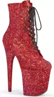 Pleaser Plateau Laarzen, Paaldans schoenen -37 Shoes- FLAMINGO-1020GWR Paaldans schoenen Rood