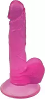 Jelly Zuignap Dildo Lichtroze