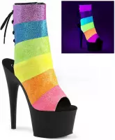 Pleaser Plateau Laarzen, Paaldans schoenen -35 Shoes- ADORE-1018RBG Paaldans schoenen Multicolours