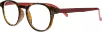 Icon Eyewear RCR003 Boston leesbril +4.50 - Demi montuur, rode poten
