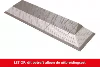 Deluxe Drempelhulp uitbreidingsset - Grijs/Bruin - Set 2 laags - 2-zijdig oprijdbaar - 330 x 1050 mm