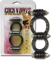 Dubbele Vibrerende Cockring - Zwart - Sextoys - Cockringen - Toys voor heren - Penisring
