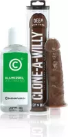 Clone A Willy Vibrator (Deep Skin Tone) + Condoomfabriek Glijmiddel Verzorgend