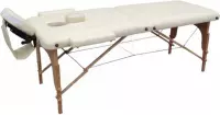 Massagetafel 2-delig -Reiki tafel - Bekleding 7.6 cm - Creme - Opvouwbaar - Met draagtas