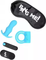 XR Brands Duo Blast Kit - Cockring, Butt Plug, Bullet Vibrator and Blindfold blue