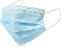 Mondmasker (niet-medische) - 30 stuks - 3 laags mondkapje - Merk: By Qubix - Kleur: Wit-blauw - mondkapjes met elastiek!