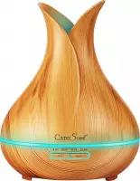 CareScent Aroma Mist Diffuser 400 ml voor Aromatherapie | Geur Diffuser | Olie Diffuser Licht Hout Geurverspreider + 1x Gratis Etherische Olie (10 ml)