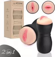 ME'ADAM - Masturbator - 2-1 Deepthroat & Pussy - Blowjob - Pocket Pussy en Mond - Sex Toy voor Mannen - 21 cm doublefun - masturbator voor mannen