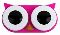 Kikkerland Owl Contact Lens Case - Lenzendoosje - Lenshouder - Lenzenbakje - In de vorm van een uil - Roze/Blauw/Groen