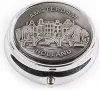 Pillendoos Huisjes Embossed Tin Amsterdam - Souvenir