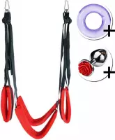 LoveVlijt - Seks schommel - BDSM - Sex schommel - Sex swing - Liefdesschommel - Sex toys - Belastbaar tot wel 100kg - Discreet verpakt - Inclusief Anal Plug en Cockring