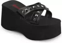Demonia Slippers -39 Shoes- FUNN-29 US 9 Zwart