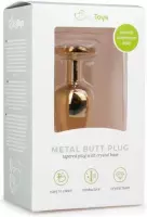 Goudkleurige metalen buttplug met transparante steen - Goud - Sextoys - Anaal Toys - Dildo - Buttpluggen