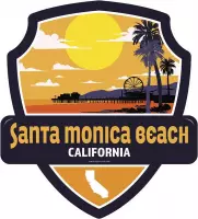 Signs-USA - Landmark - City USA - Santa Monica - California - Wandbord - 28 x 31 cm