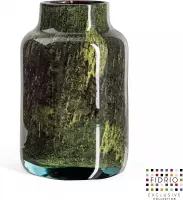 Design Vaas Pax - Fidrio MOUNTAIN GREEN - glas, mondgeblazen bloemenvaas - diameter 19 cm hoogte 29 cm