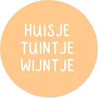 Muurcirkel huisje tuintje wijntje geel Ø 12 cm / Dibond - Aanbevolen