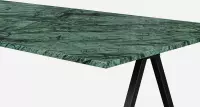 Marmeren Eettafel - India Green (V-poot) - 180 x 90 cm  - Gezoet