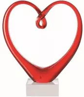 Leonardo Heart Glazen hart - Rood - H24 cm